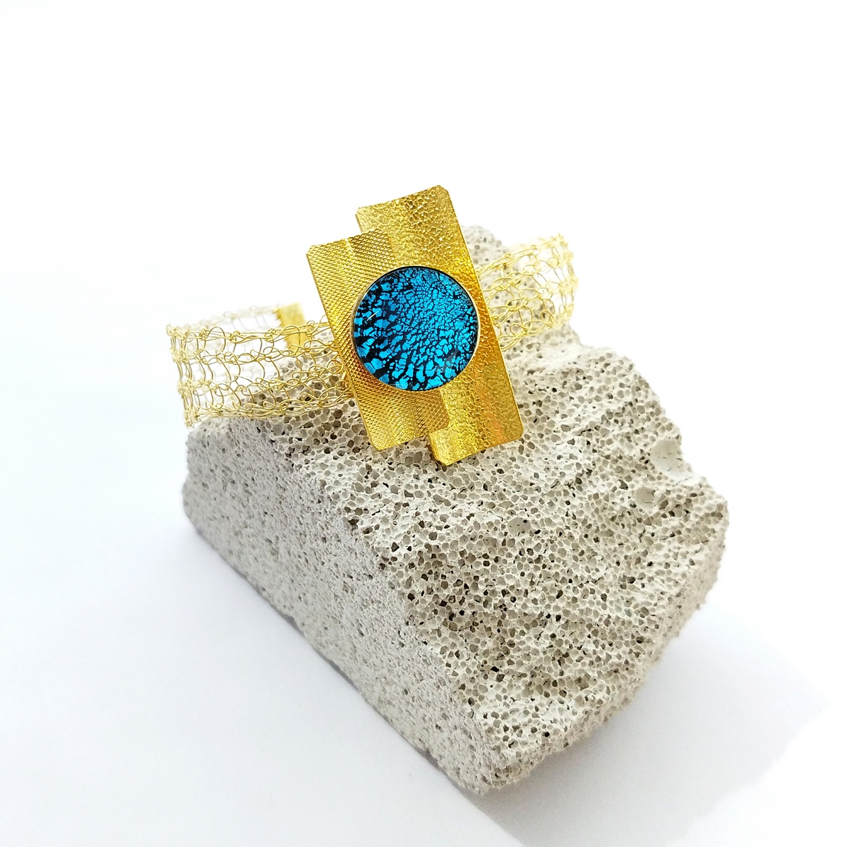 5572E Real handmade crystal bracelet Turqoise