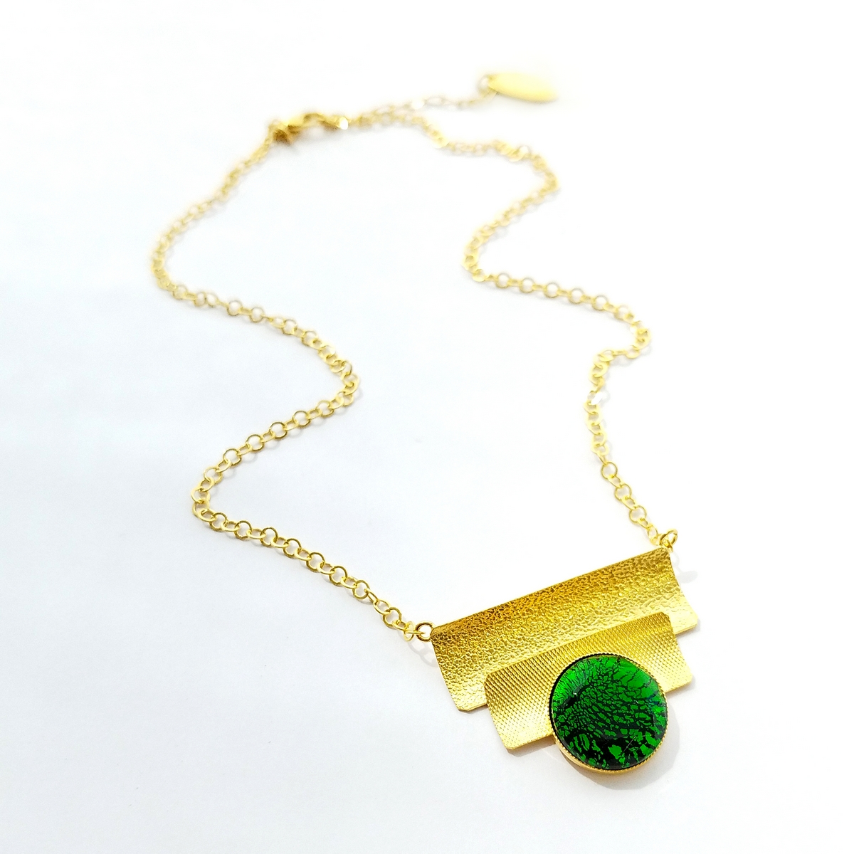 Alternative view of 5573A Real handmade crystal small necklace Green