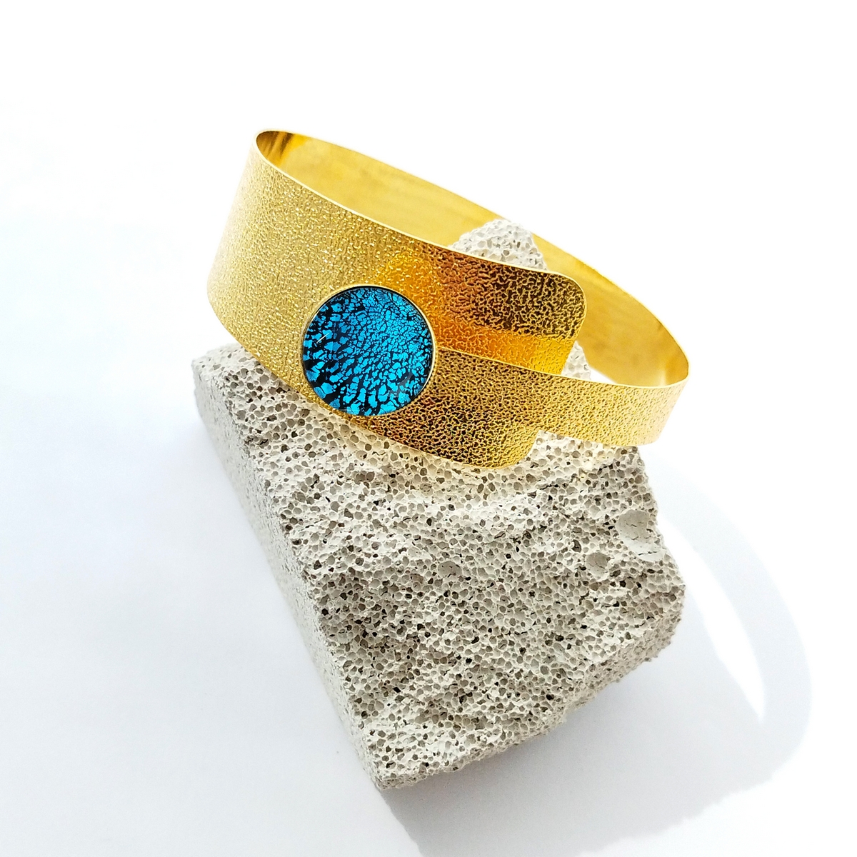 Alternative view of 5573E Real handmade crystal bangle Catherine bijoux Τυρκουάζ