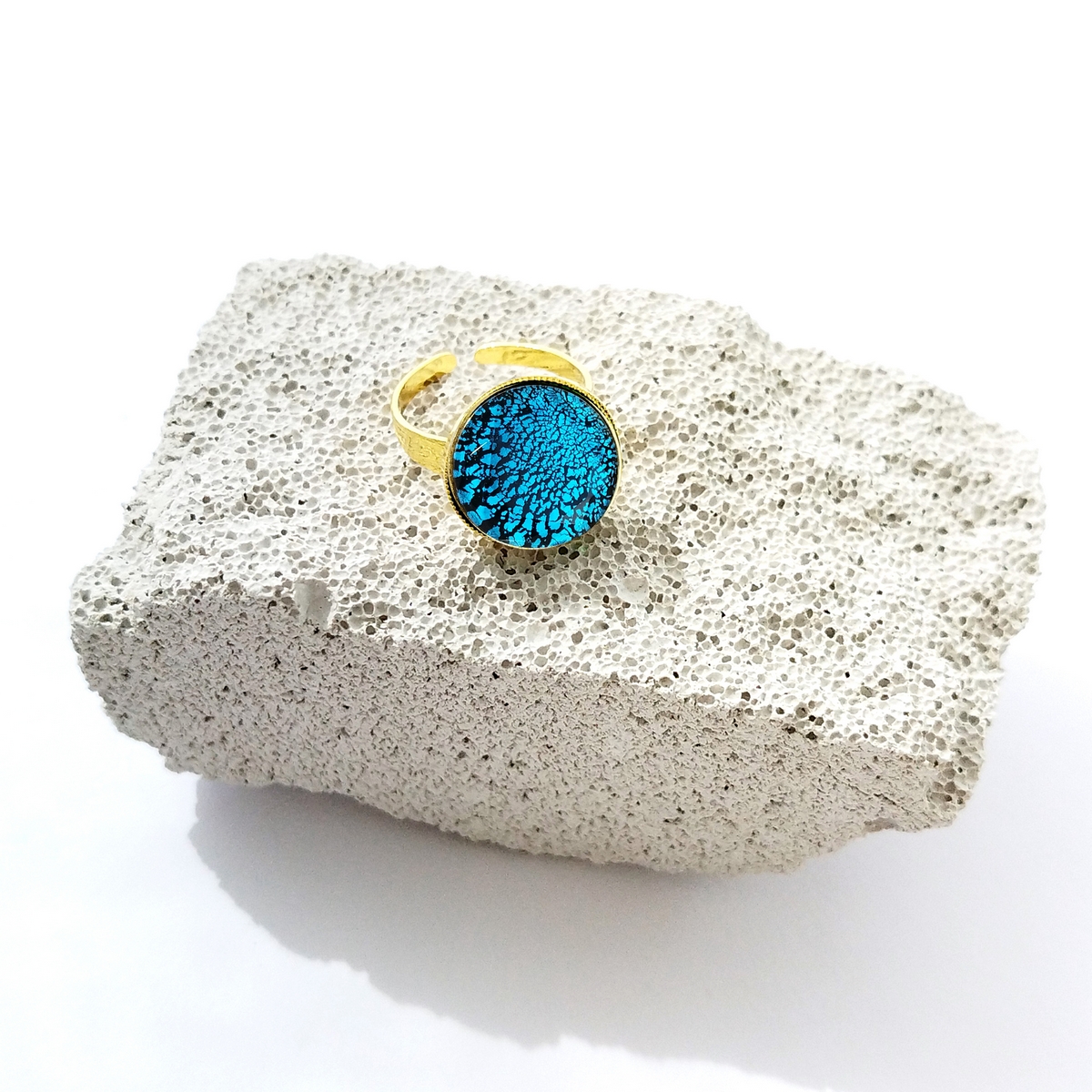 5576D Real handmade small ring Τυρκουάζ