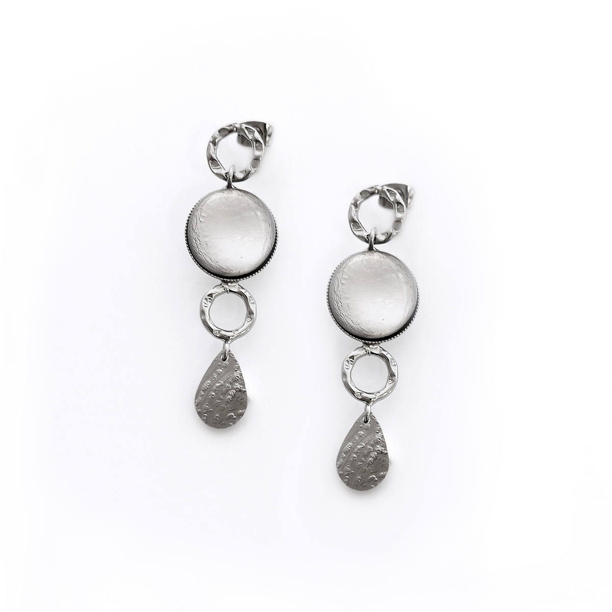 5722F Moonlight long χειροποίητα σκουλαρίκια Catherine bijoux Γκρι