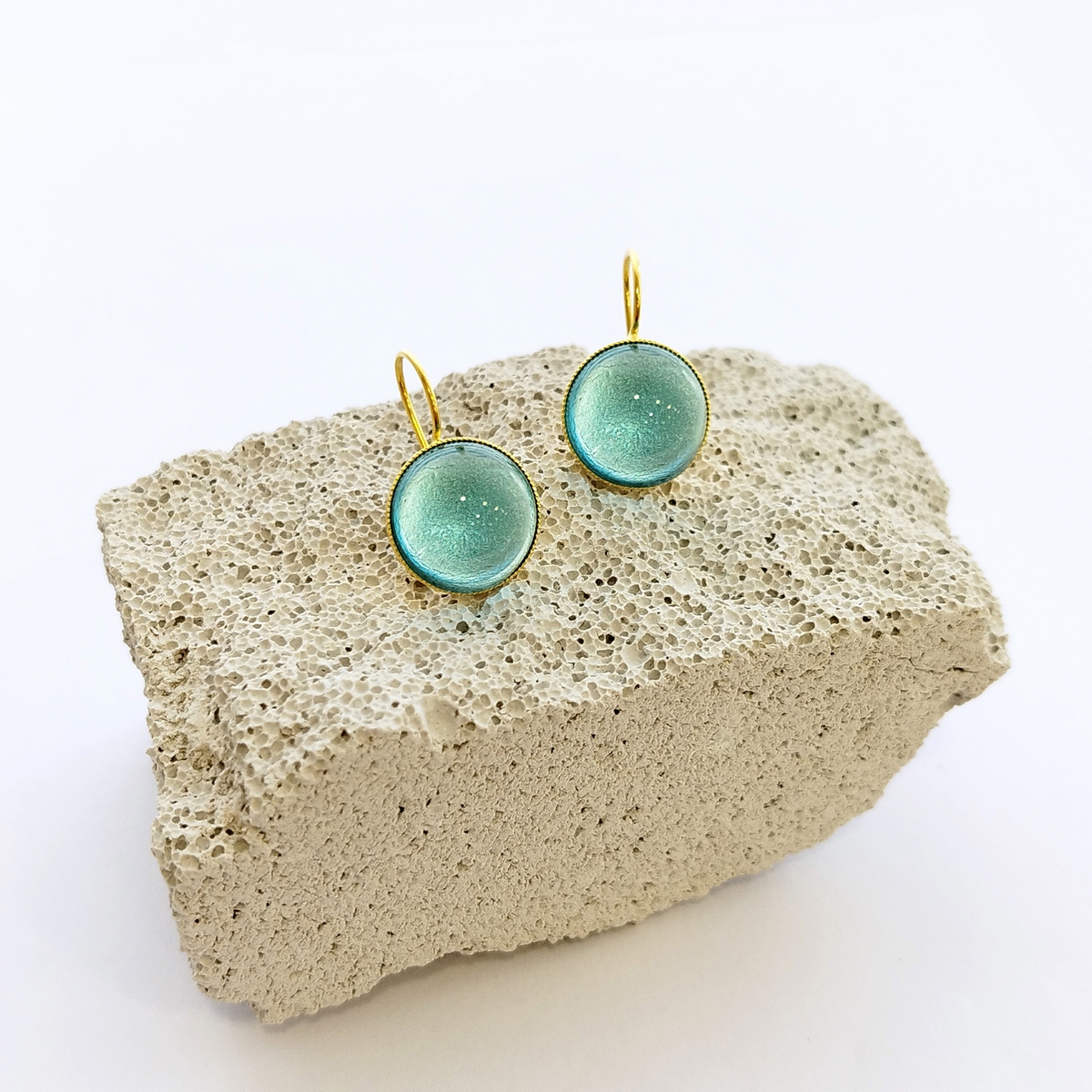 5723F Moonlight small χειροποίητα σκουλαρίκια Catherine bijoux Τυρκουάζ