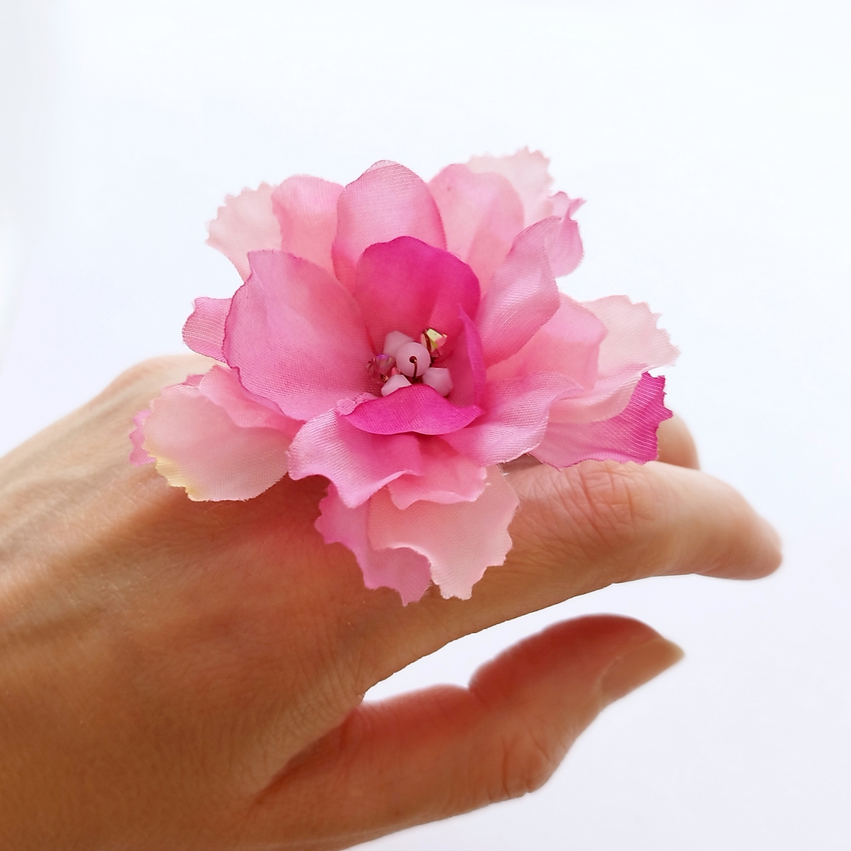 5727D Pink orchid ring Catherine bijoux Ροζ