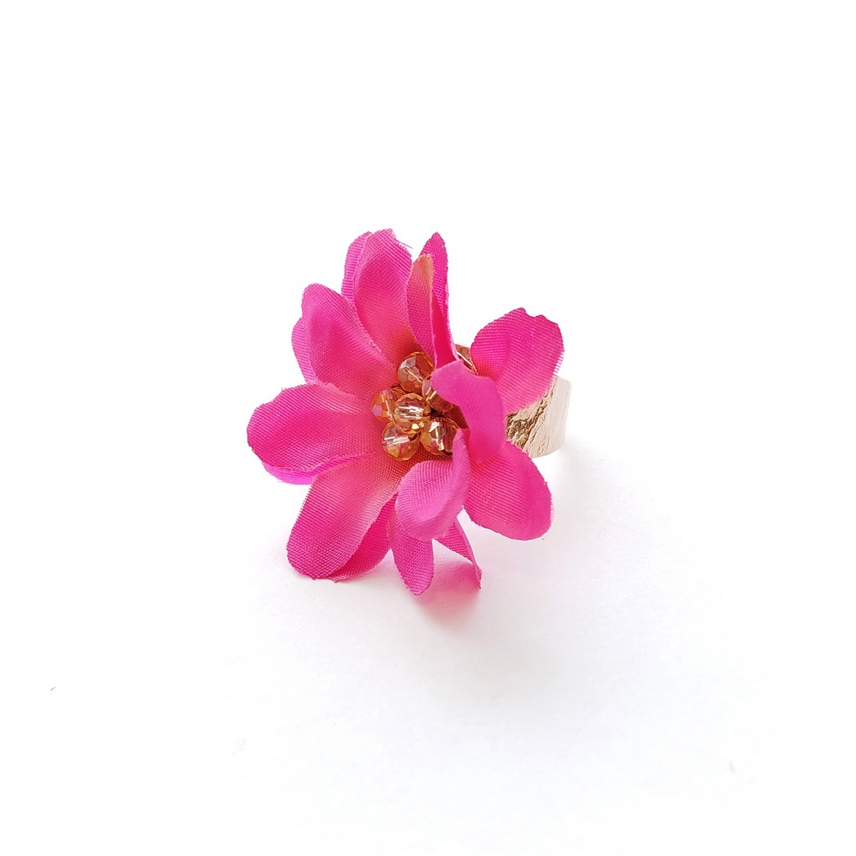 Alternative view of 5728D Magenta orchid ring Catherine bijoux Φούξια