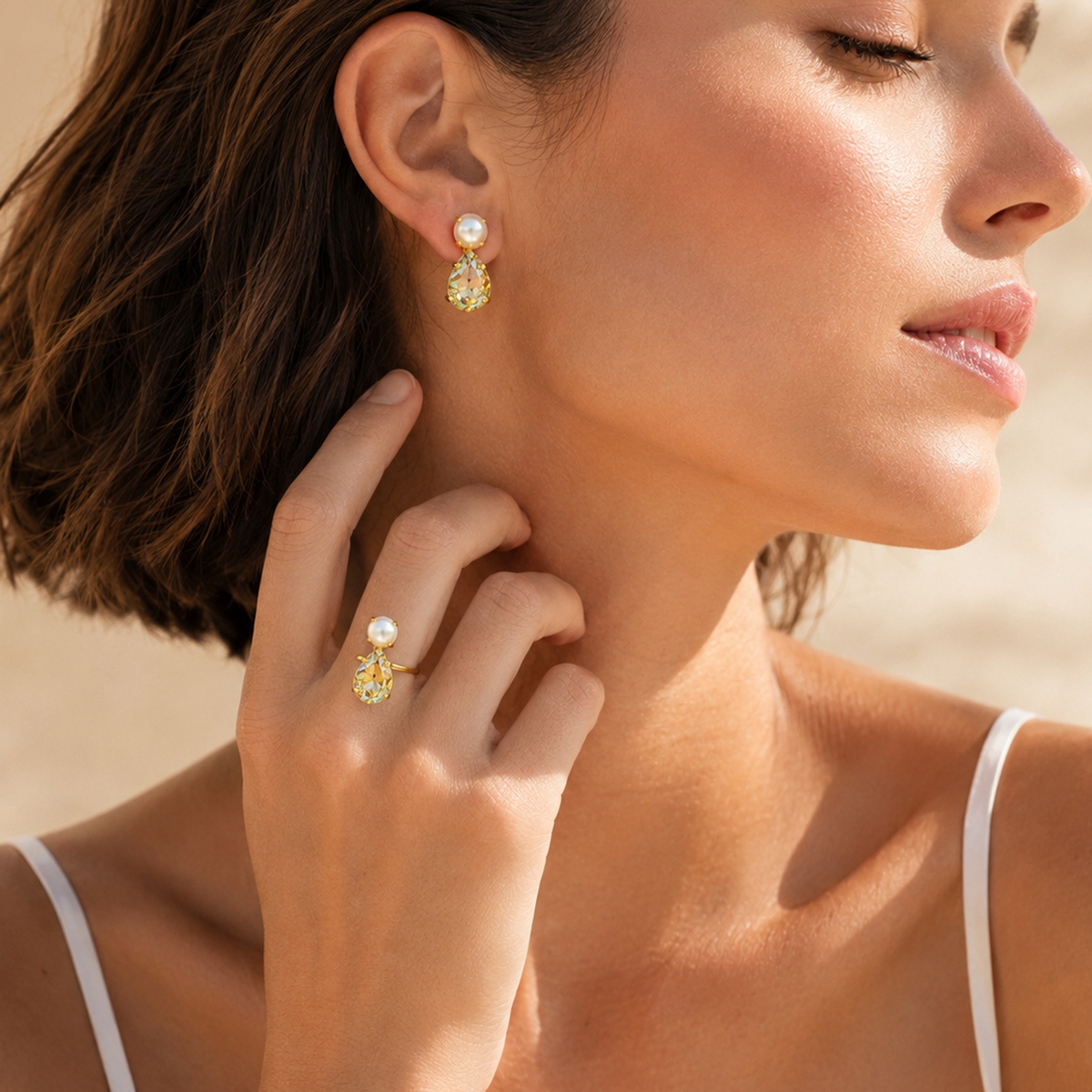 5708F Soft glow earrings Χρυσό