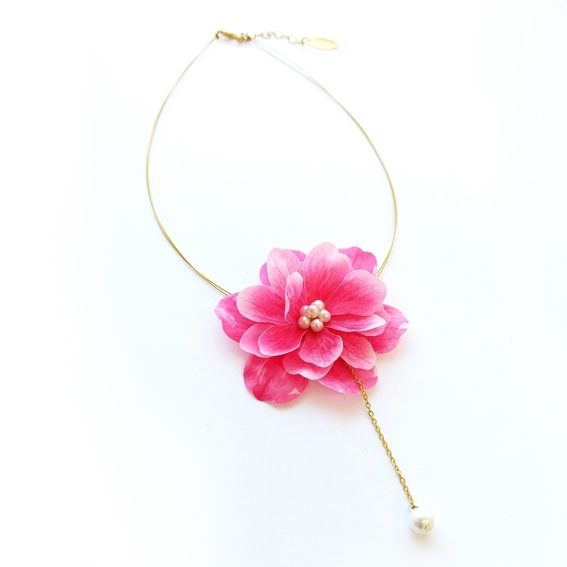 Alternative view of 5731A Lotus pearls κολιέ Catherine bijoux Ροζ