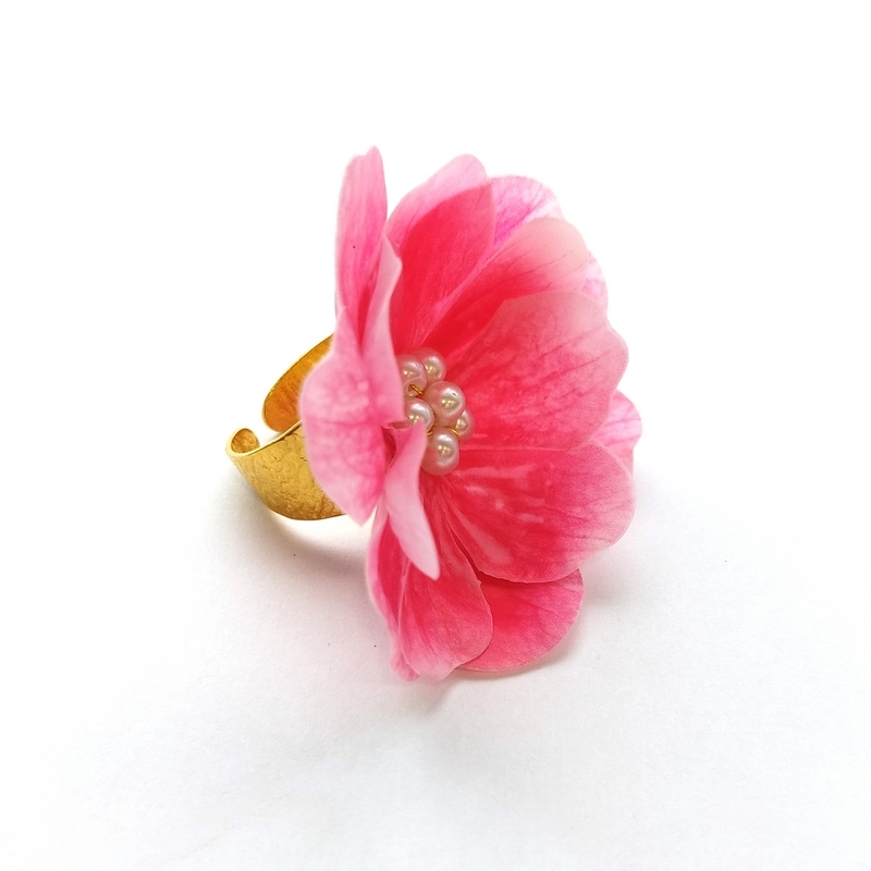 5731D Lotus pearls δαχτυλίδι Catherine bijoux Ροζ