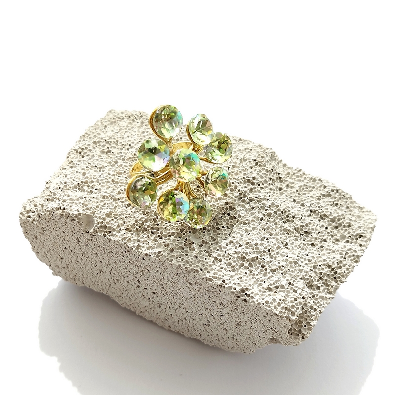 5737D Crystal blossom χειροποίητο δαχτυλίδι Catherine Bijoux Πράσινο