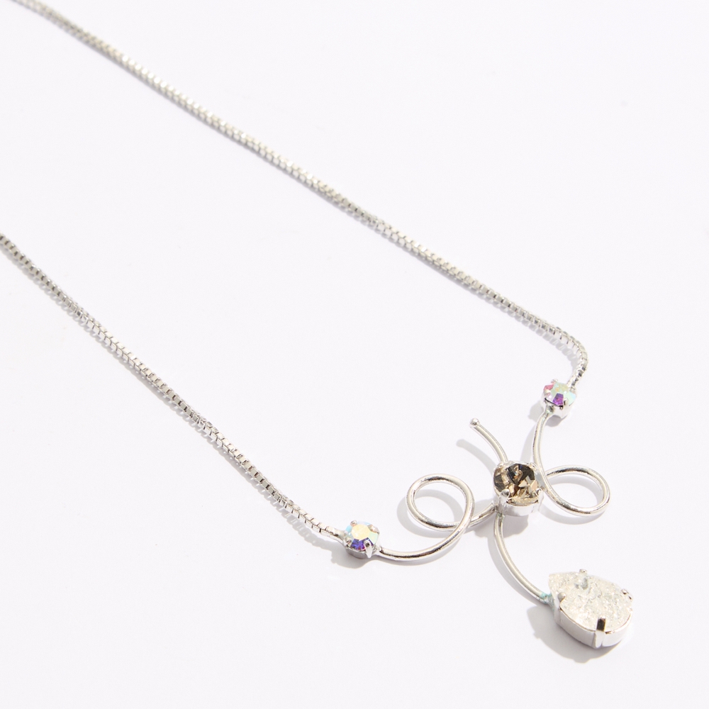 5759A Luna twist cracked χειροποίητο κολιέ Catherine bijoux Ασημί