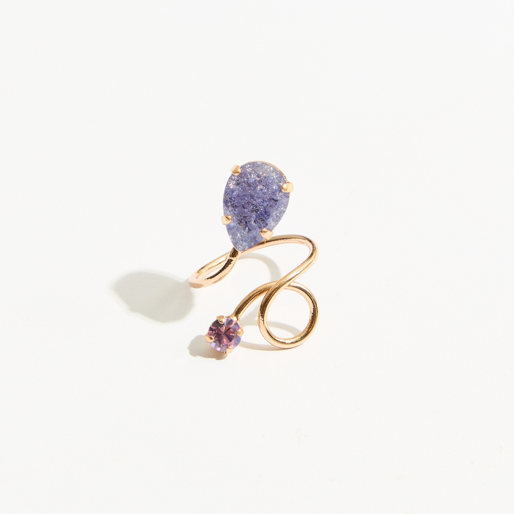 5759D Luna twist cracked χειροποίητο δαχτυλίδι Catherine bijoux Μωβ