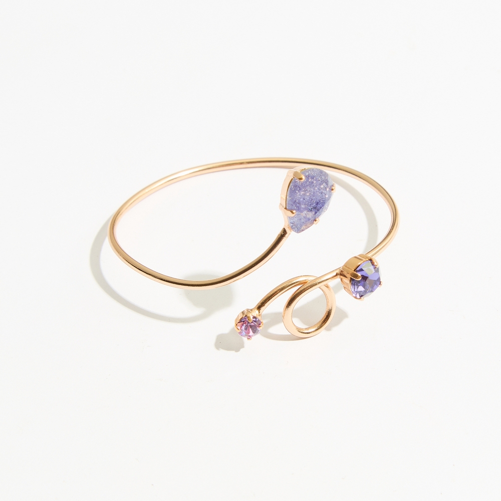 5759E Luna twist cracked handmade bracelet Catherine bijoux Purple
