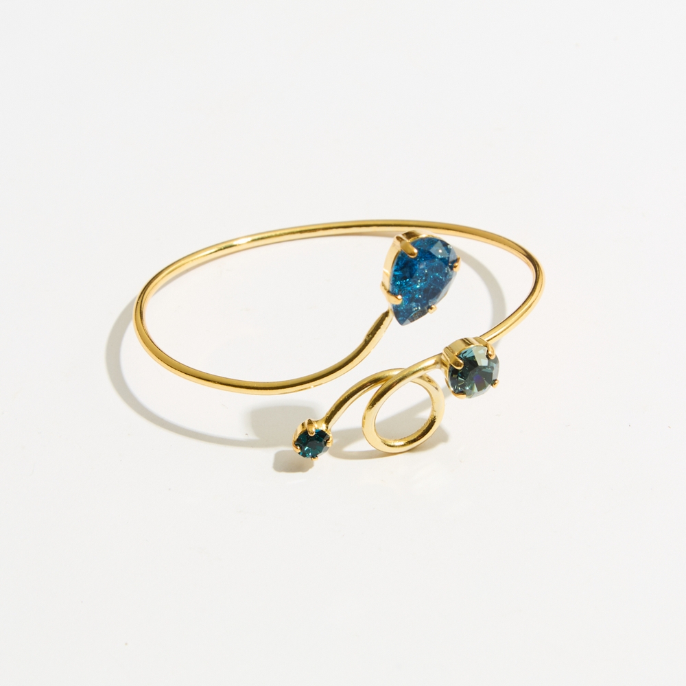 5759E Luna twist cracked handmade bracelet Catherine bijoux Blue