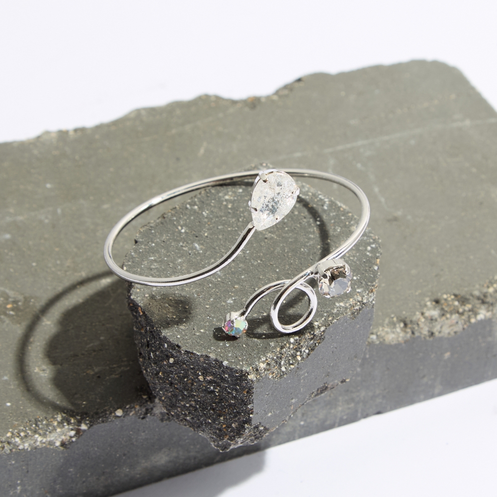 5759E Luna twist cracked handmade bracelet Catherine bijoux Silver