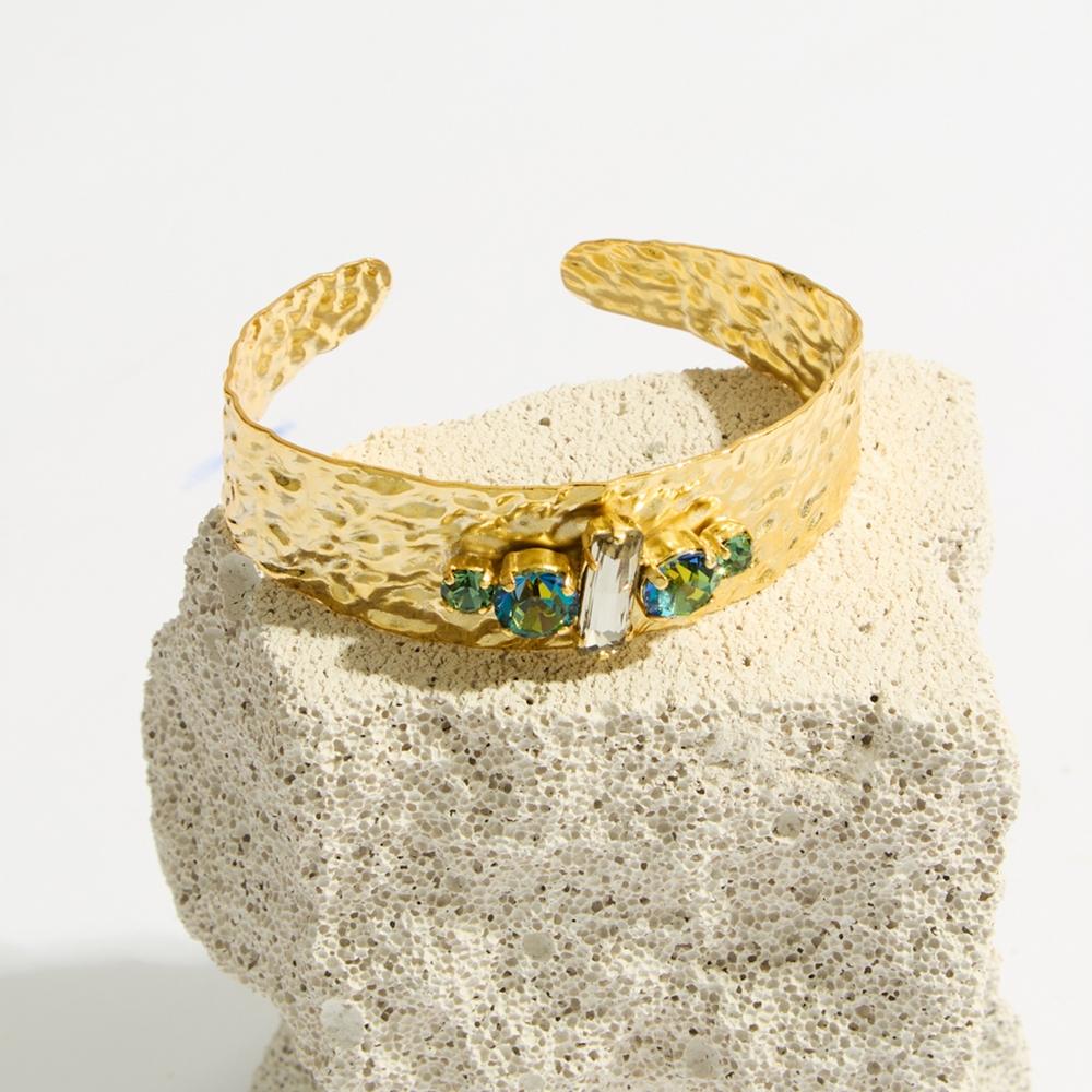 5798E Winter lagoon bangle handmade bracelet Catherine bijoux Green