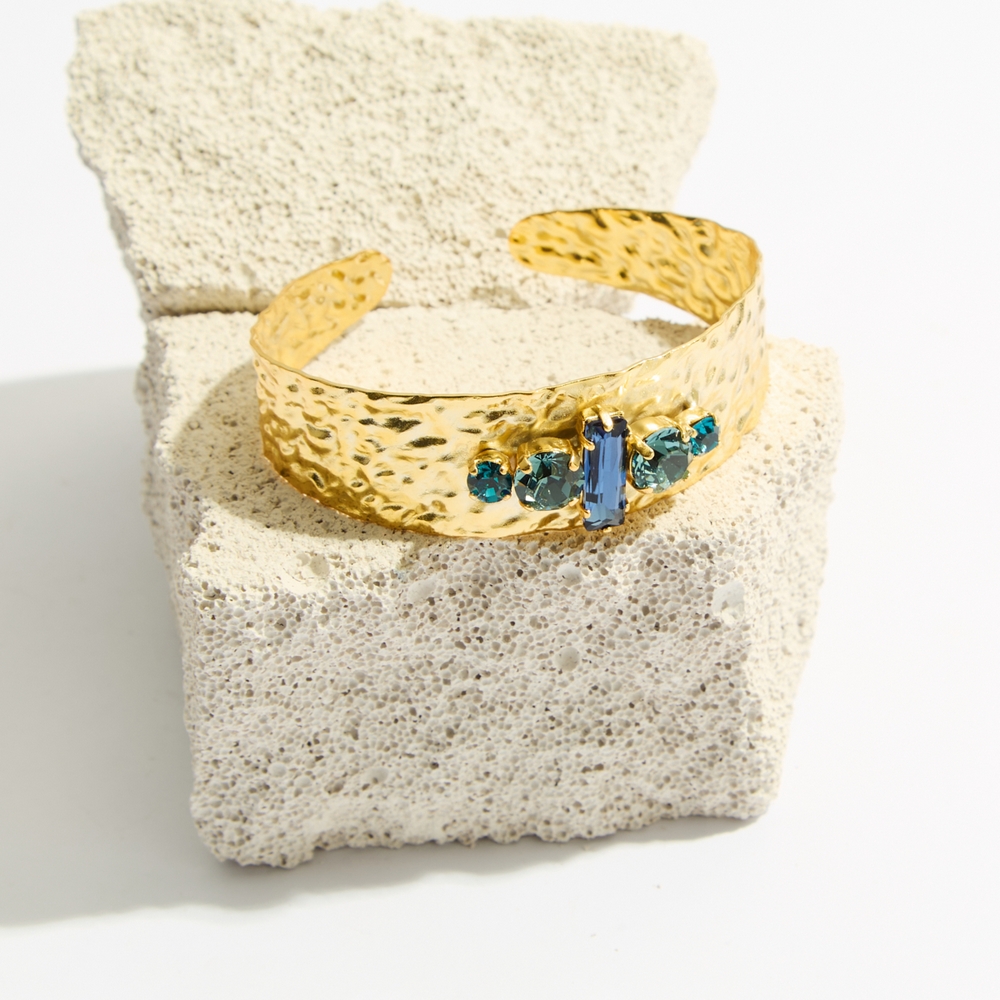 Alternative view of 5798E Winter lagoon bangle handmade bracelet Catherine bijoux Blue