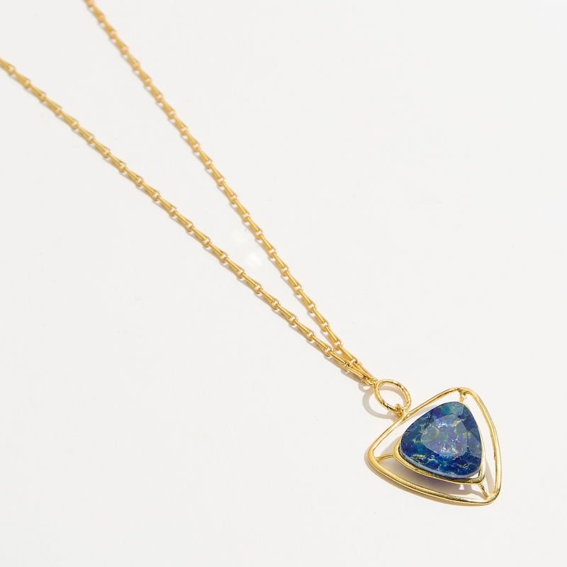 5867A Blue edge χειροποίητο κολιέ Catherine bijoux Μπλε