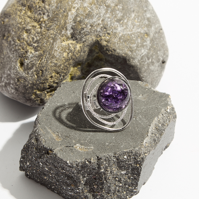 5844D Spiral radiance χειροποίητο δαχτυλίδι Catherine bijoux Μωβ