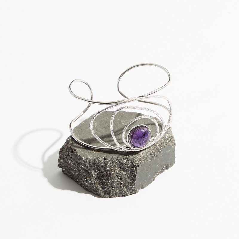 5845E Spiral radiance χειροποίητο βραχιόλι χειροπέδα Catherine bijoux Μωβ