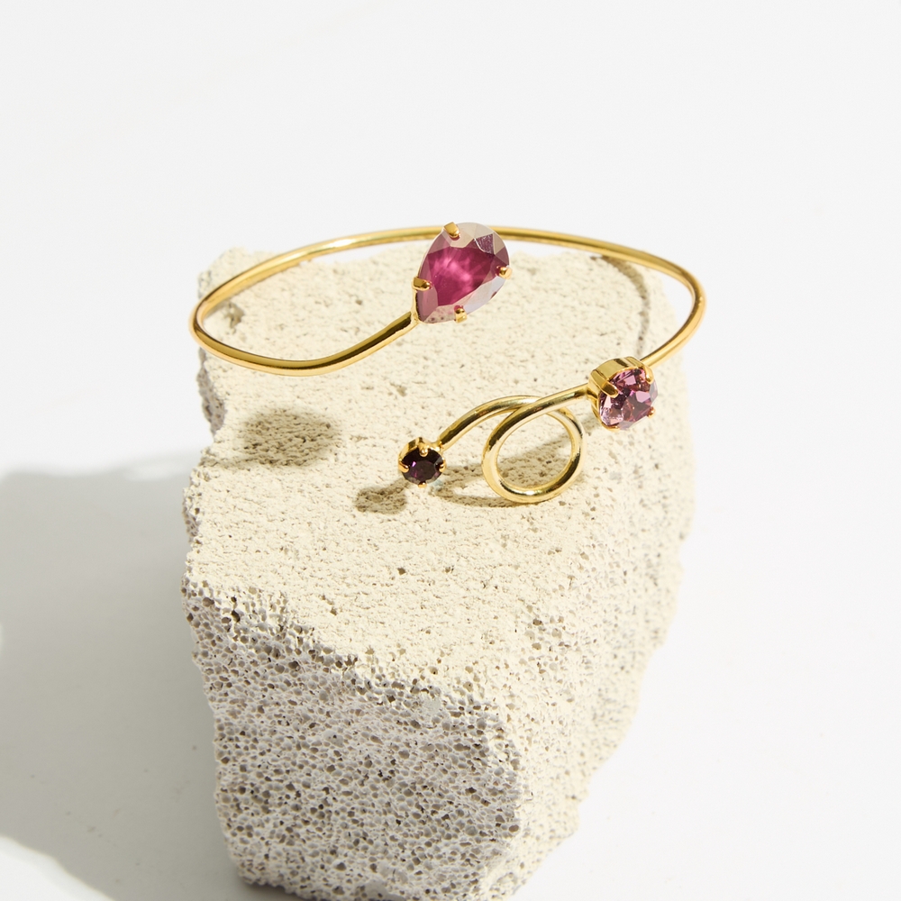 Alternative view of 5759E Luna twist cracked handmade bracelet Catherine bijoux Bordeaux