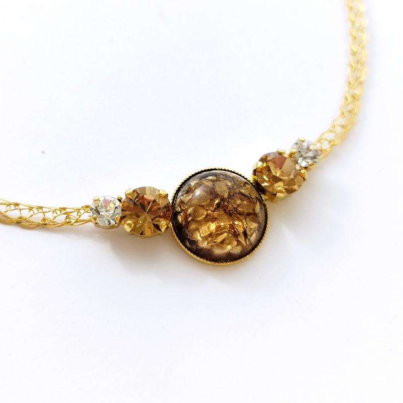 Alternative view of 5846A Spiral radiance χειροποίητο κολιέ κοντό Catherine bijoux Καφέ
