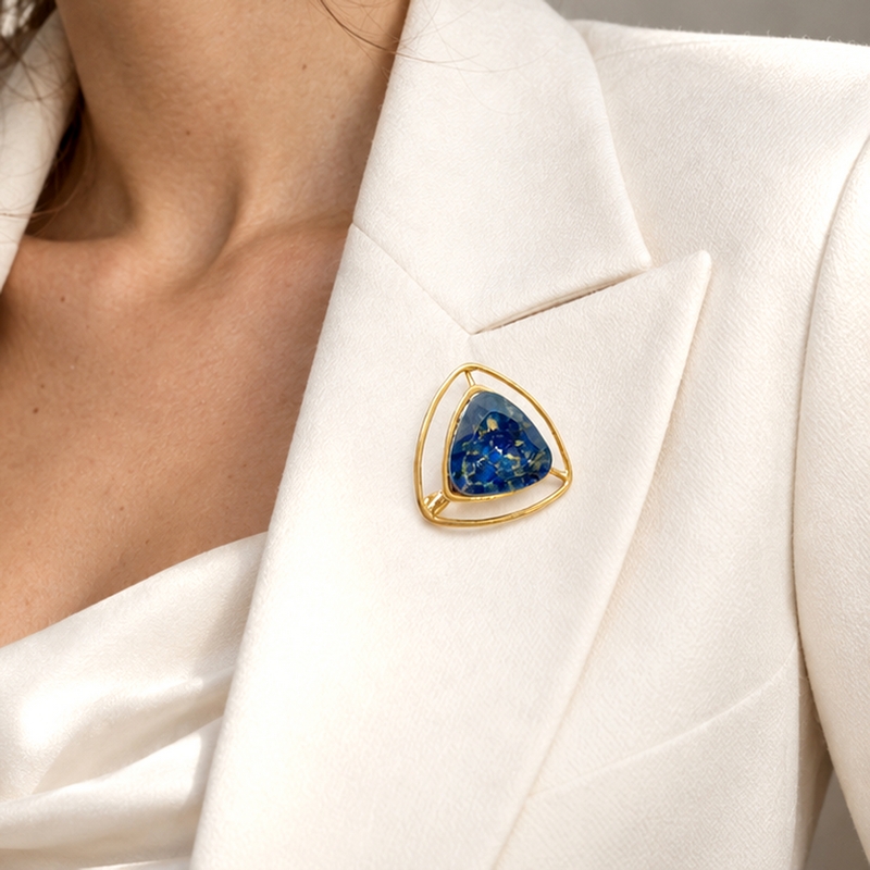 5867K Blue edge χειροποίητη καρφίτσα Catherine bijoux Μπλε